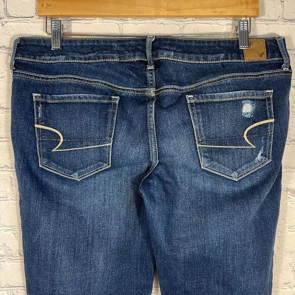 American Eagle Women’s Blue Skinny Jeans size 14 Stretch - Picture 6 of 11